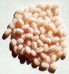 60, 8x5mm Six Sided Satin Light Pink Oval Glass Beads